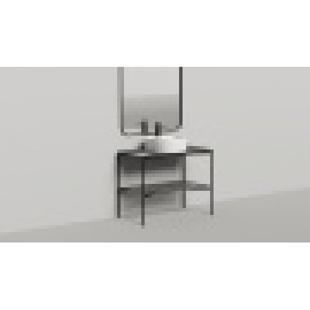 Напольная тумба со столешницей и зеркалом SALINI Grazia 100x74 стальная черная 27G110 Напольная тумба со столешницей и зеркалом SALINI Grazia 100x74 стальная черная 27G110