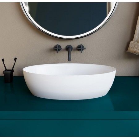 Раковина каменная матовая 56х35 SALINI ALDA 110621MRH окрашена по RAL снаружи Раковина каменная матовая 56х35 SALINI ALDA 110621MRH окрашена по RAL снаружи