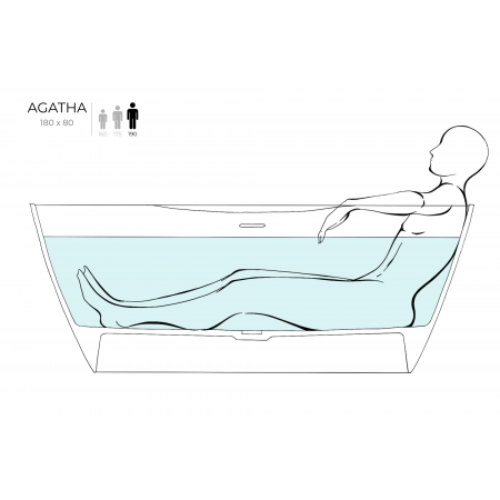 Ванна каменная отдельностоящая матовая 180х81 SALINI AGATHA 100221M Ванна каменная отдельностоящая матовая 180х81 SALINI AGATHA 100221M