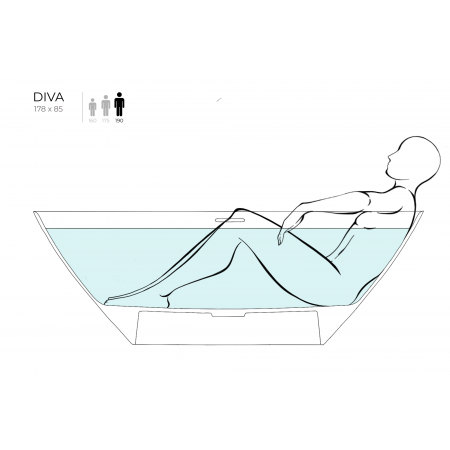 Ванна каменная отдельностоящая глянцевая 178х86 SALINI DIVA  102211G Ванна каменная отдельностоящая глянцевая 178х86 SALINI DIVA  102211G