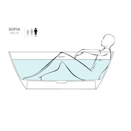 Ванна каменная отдельностоящая глянцевая 165х75 SALINI SOFIA 102511G Ванна каменная отдельностоящая глянцевая 165х75 SALINI SOFIA 102511G