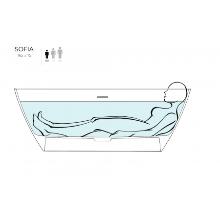 Ванна каменная отдельностоящая матовая 165х75 SALINI SOFIA 102521M Ванна каменная отдельностоящая матовая 165х75 SALINI SOFIA 102521M