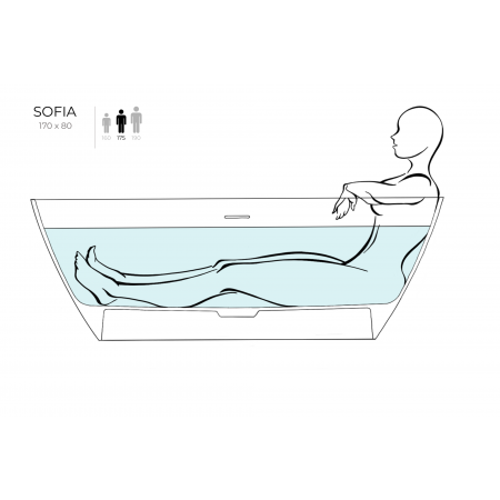 Ванна каменная отдельностоящая глянцевая 170x80 SALINI SOFIA 102516GRF окрашена по RAL Ванна каменная отдельностоящая глянцевая 170x80 SALINI SOFIA 102516GRF окрашена по RAL