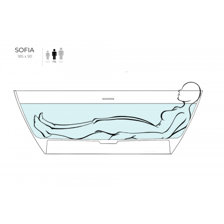 Ванна отдельностоящая SALINI SOFIA 185x90 покраска по RAL полностью 102519GRF Ванна отдельностоящая SALINI SOFIA 185x90 покраска по RAL полностью 102519GRF
