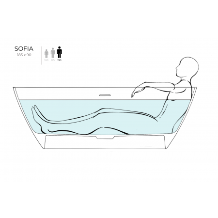 Ванна отдельностоящая SALINI SOFIA 185x90 покраска по RAL полностью 102519GRF Ванна отдельностоящая SALINI SOFIA 185x90 покраска по RAL полностью 102519GRF