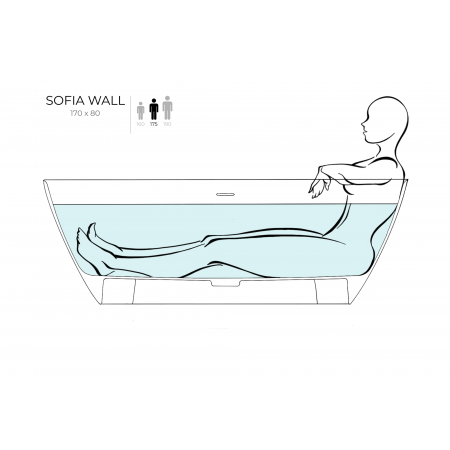 Ванна каменная отдельностоящая матовая 170х80 SALINI Sofia Wall 102522MRH окрашена по RAL снаружи Ванна каменная отдельностоящая матовая 170х80 SALINI Sofia Wall 102522MRH окрашена по RAL снаружи