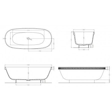 Ванна каменная отдельностоящая матовая 180х80 SALINI GRECA MEANDER 103021MRH окраска по RAL снаружи Ванна каменная отдельностоящая матовая 180х80 SALINI GRECA MEANDER 103021MRH окраска по RAL снаружи