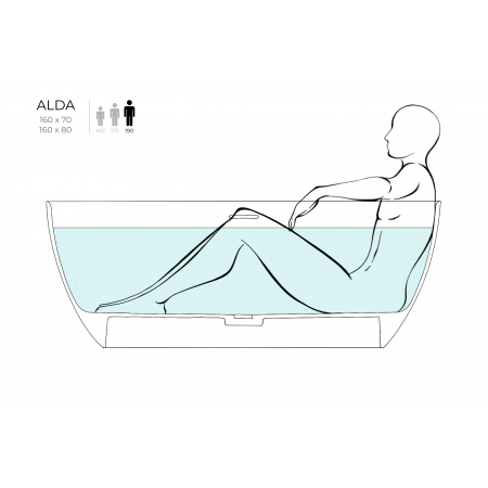 Ванна каменная отдельностоящая матовая 160х80 SALINI ALDA 101923MRH окрашена по RAL снаружи Ванна каменная отдельностоящая матовая 160х80 SALINI ALDA 101923MRH окрашена по RAL снаружи