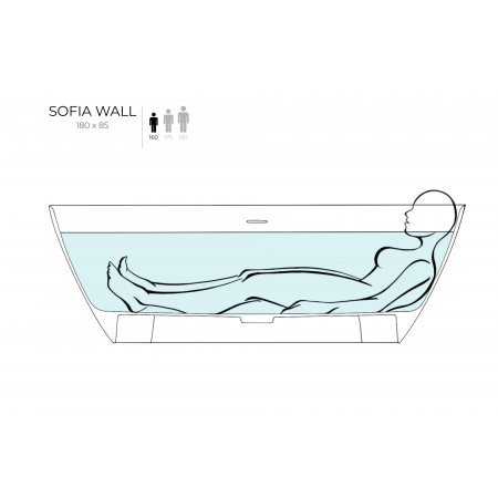 Ванна каменная пристенная матовая 180x85 SALINI SOFIA WALL 102523MRH окрашена по RAL снаружи Ванна каменная пристенная матовая 180x85 SALINI SOFIA WALL 102523MRH окрашена по RAL снаружи