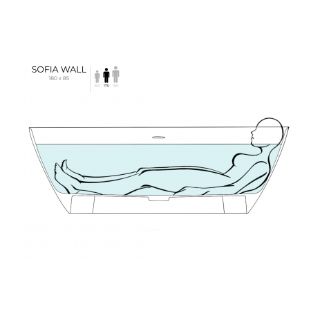 Ванна каменная пристенная матовая 180x85 SALINI SOFIA WALL 102523M Ванна каменная пристенная матовая 180x85 SALINI SOFIA WALL 102523M