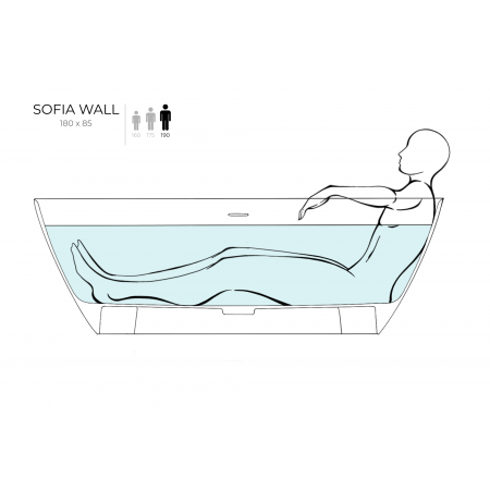 Ванна каменная пристенная матовая 180x85 SALINI SOFIA WALL 102523M Ванна каменная пристенная матовая 180x85 SALINI SOFIA WALL 102523M