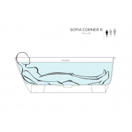 Ванна пристенная угловая глянцевая 170x85 SALINI Sofia Corner R окраска снаружи 102514GRH