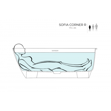 Ванна пристенная угловая глянцевая 170x85 SALINI Sofia Corner R окраска снаружи 102514GRH Ванна пристенная угловая глянцевая 170x85 SALINI Sofia Corner R окраска снаружи 102514GRH